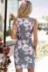 Print Hollow Out Twist Bodycon Mini Dress
